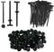 Kabelbinder Schwarz, 100 Stück Nylon Universal Cable Tie Buckle, UV Beständig Kabelbinder Schnalle, Robust Selbstsichernd Mehrzweck Cable Ties, Zip Tties Schnellfixierung für Auto
