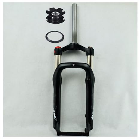 Fourche Avant pneumatique HJYBFAow pour VTT 20 Pouces, débattement 120 mm, Tube Droit 1-1/8, Fourche à Suspension VTT 9 × 135, Verrouillage Manuel, Compatible avec pneus Beach XC 4