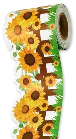 Pinnwand-Bordüre, selbstklebend, Sonnenblumen, 10 m