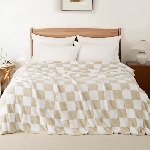 Whale Flotilla Leichte Kuscheldecke Moderne Sofadecke für Sommer, Camel | 150x200 cm Atmungsaktive Weiche Luxuriöse Tagesdecke aus Mikrofaser, Zarte Kuschelige Wohndecke für Bett und Sofa