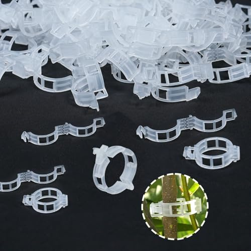 Bamworld 200 Stück Pflanzenclips, Pflanzenklammern für Kletterpflanzen, Pflanzenhalterungen für Rankpflanzen, Tomaten, Gurken, Gemüse und Indoor-Pflanzen