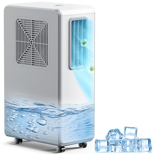 4-in-1 Mobile Klimaanlage& Luftkühler, Klimageräte Luftentfeuchter Belüftung, 24 Timer leise Perfekt für Schlafzimmer und Büro Küche (Reinweiß)