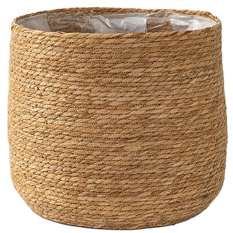 Otbushit Panier de jardinière en rotin et Osier tissé de 12 Pouces avec Doublure en Plastique pour Plantes d'intérieur et Stockage