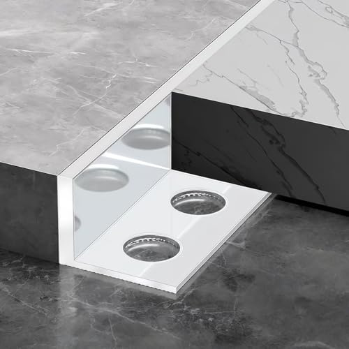 Treppenkantenprofil Aus Aluminium Biegbar Fliesenschiene Einfassprofil Länge 125CM*2 Stück L-Profil Für Boden Wand Und Bad Fliesenkantenschutz Wandabschlussprofil(Silber,15mm)