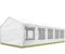TOOLPORT Partyzelt Pavillon 4x10 m in weiß PE Plane 350 N Wasserdicht UV Schutz Festzelt Gartenzelt