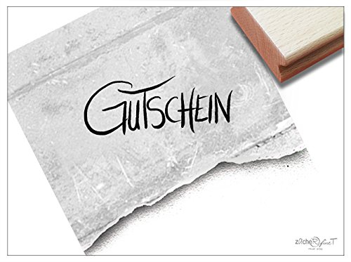 Stempel Textstempel GUTSCHEIN in Handschrift - 2 Größen zur Auswahl - Schriftstempel für Karten zum Geburtstag Briefe Geschenkanhänger - zAcheR-fineT