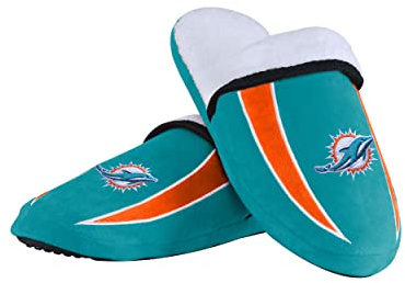 FOCO Herren NFL Slide Miami Dolphins Logo Sherpa Hausschuhe, Team-Farbe