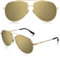 LUENX Men Women Sunglasses Polarized Mirror Lens - UV 400 Protection 60MM(gold)