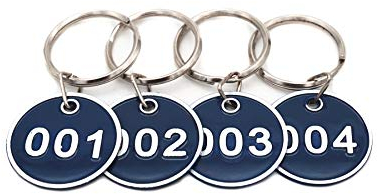 Schlüsselanhänger-Set aus Aluminiumlegierung, Metall, Zahlen-ID-Tags, Schlüsselanhänger, nummerierte Schlüsselringe, 10 Stück – Blau – 1 bis 10 ..