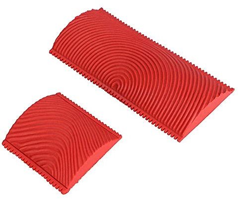 AUNMAS 2pcs / Set Bois Outil de Granulation en Caoutchouc Outils de Peinture Brosse Pinceau Effet de Grain pour Bricolage décoration Murale