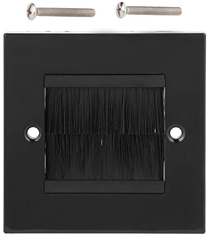 Wifehelper Wall Plate, Dust Prevention Brush Cable Wall Plate Port Insert Cover Outlet Mount Panel Adopt Brush(black)