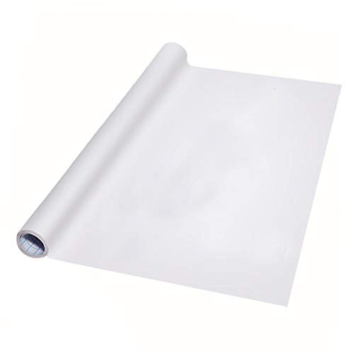 Jzhen 200CM Whiteboard Folie, Selbstklebend Weißwandtafel Folie Wiederverwendbar, Whiteboard Sticker DIY Leicht Zugeschnitten, Wandfolie Wandaufkleber für Büro Zuhause Schule Weiß
