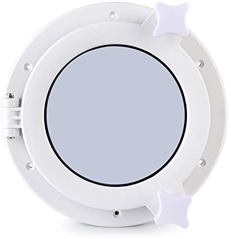 Porthole Window, Akozon Boat Yacht Window Round Opening Portlight Porthole 215mm Ventilation Yacht RV Hatch Window Lighting Portlights