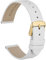 WOCCI 14mm Elegante Cinturino per Orologio con Fibbia Oro (Bianco)