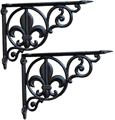 2 Pièces Support pour Étagère,Supports D'étagère en Fonte Rétro Décoratives Support Equerre D'étagere en Fer Forgé Équerres Murale,Supports à Angle Droit,Décor Extérieur pour Balcon de Jardin