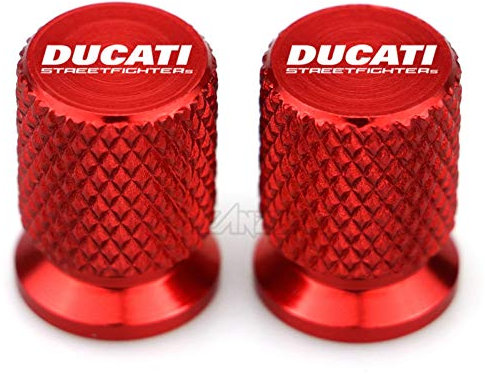 JDDRCASE Motorrad-Reifenventil Air Port Stammabdeckung Cap-Stecker CNC Aluminium Zubehör für Ducati Streetfighter S V4s 1100 848 1098 V2 (Farbe : Rot)