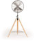 CREATE / AIR TRIPOD RETRO/Standventilator Chrom mit Dreibein aus Holz und Oszillation 75º / 80W, Leise, Ø40cm, 3 Geschwindigkeiten, DC-Motor, Retro-Design
