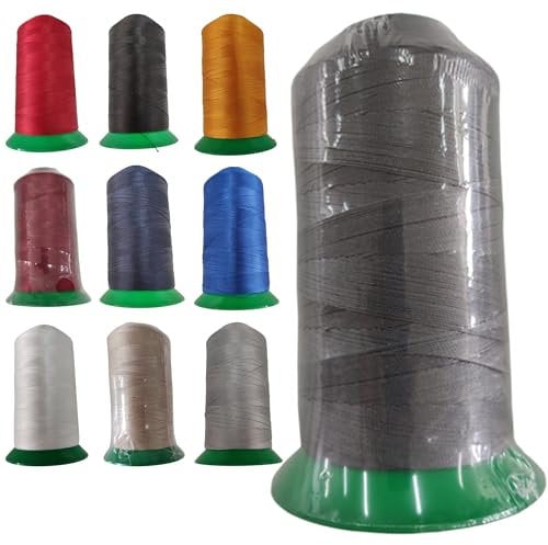 TENDEEVOLUTION Filo per Macchina da Cucire da esterno 100% Poliestere, Bobina da 1500 Metri in diversi Colori. Filo Cucito Resistente per Telo Barca, Arredi Esterni e Tende Da Sole (Grigio Scuro)