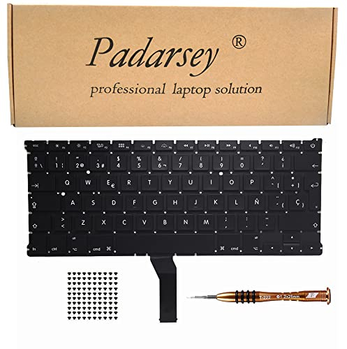 Pardarsey Teclado español español con 80 tornillos PCE compatible para MacBook Air 13 A1369 A1466 Serie 2011 2012 2013 2014 2015 con destornillador