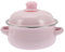 Cabilock Cazuela esmaltada de 1 L, para sopa, con tapa, doble oreja, estilo chino, retro, para cocinar, 16 cm, color rosa