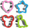 Set of 4 Sandwich Cookie Cutters, Stainless Steel Sandwich Cutters, Cookie Cutters, Biscuit Cutters, Baby, Dinosaur, Heart, Star, Mickey Mouse Shapes, for Kids, Sandwiches, Biscuits