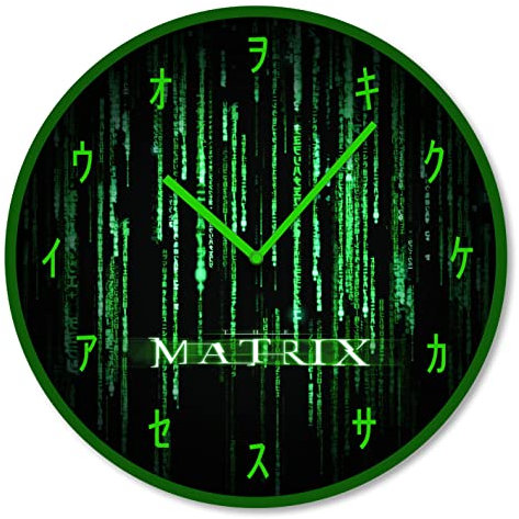Pyramid International The Matrix Wanduhr (Matrix-Code), 25 cm Durchmesser, offizielles Lizenzprodukt