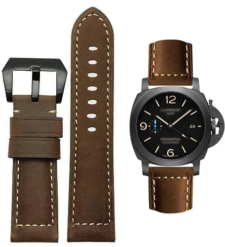 AIYIRUO Uhrenarmband, Vintage Leder Ersatz Armband,Armband für Uhren, Echtleder Ersatzarmband 20mm 22mm 24mm 26mm für Panerai