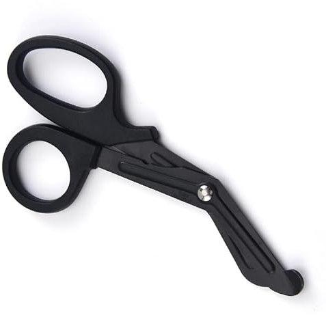 Medizinische Schere Verbandschere Mehrzweckschere aus Edelstahl und PP-Kunststoff für Notfälle zu Hause, in der Notaufnahme oder Im Freien (Schwarz)
