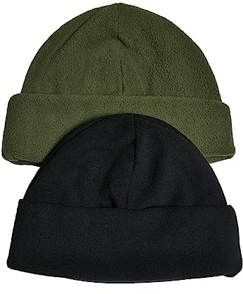 Urban Classics Unisex TB5825-Fleece 2-Pack Beanie-Mütze, tiniolive/Black, One Size