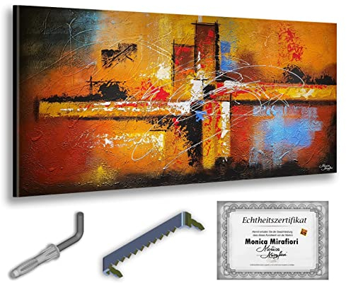 Monica Mirafiori I 100% HANDGEMALT I Gemälde One Moment 120x60cm | Gemälde Handgemalt | Acrylgemälde | Sehr Großes Acrylbild I Moderne Kunst I Kunstbilder
