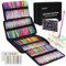 Lyuvie 160 Stück Gelstifte Glitzer Set, 80 Gelstifte mit 80 Nachfüllpackungen & 1 Malbücher,Glitzerstifte Mädchenfür für Erwachsene Schreiben Zeichnen Doodling Scrapbooking Journaling