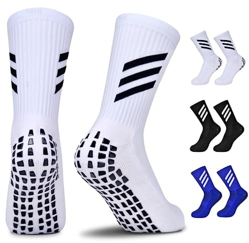 JUYANO Fußball Socken Kinder, Grip Football Socks Jungen Fussball Socken, Fussballsocken Kinder Atmungsaktive Anti Sportsocken Für Laufe Basketball Rugby Tennis (6-14 ahren)
