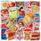 Imbisse Aufkleber für Laptop (100 PCS),Geschenk für Kinder Jugendliche Erwachsene Jungen,Snacks Stickers Wasserdicht Vinyl Aufkleber für Scrapbook,Skateboard,Auto,Gepäck