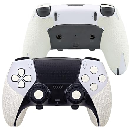 Controller Griff für PS5,Textured Skin Kit, für PS5DualSense/Edge rutschfest, schweißabsorbierend Controller Griffe, Knöpfe (PRO-Perlweiß, PS5Edge)