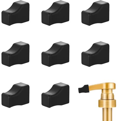 8pcs Bouchon Verseur, Couvercles de Pompe à Sirop Distributeur Sirop Pompe Accessoires Sirop Café Couvercles Pompe Bouteille pour Liquide Sirop Olive Bouteille (Noir)
