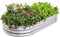AHEONLAR Verzinktes Hochbeet-Set, ovaler großer Pflanzkasten aus Metall, robust und langlebig, Gartenkästen für den Außenbereich, für Gemüse, Obst, Blumen und Kräuter, 1,2 x 0,6 x 0,3 m (Silber)