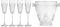 Baci Milano Set of 4 Champagne Flutes + Baroque & Rock Anniversary Bucket