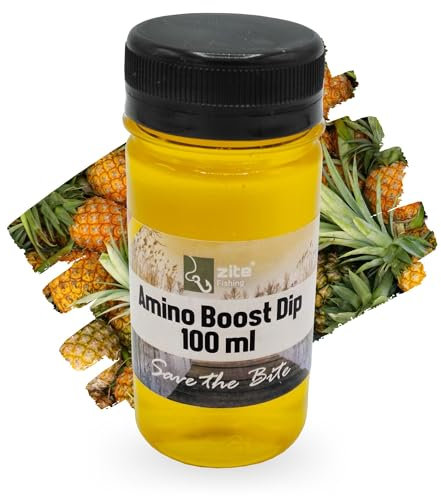 Zite Fishing Amino Booster Dip - 100ml Köder-Attrator Liquid Karpfen-Angeln - Intensiv & Schnelleinziehend – Von Ananas bis Vanille/Honig - Für Boilies, Mais, Pellets & Mehr (Ananas)