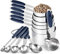 U-Taste 18/8 Stainless Steel Measuring Cups and Spoons Set of 12, Baking & Cooking, 7 Measuring Cups & 5 Measuring Spoons (Midnight Blue)