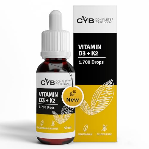 CYB - Complete Your Body | Vitamin D3 K2 Hochdosiert (50 ml, Vitamin D3 + K2 Tropfen)