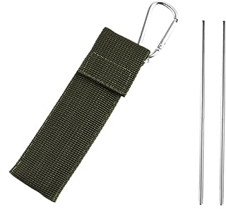 Ciieeo Imprescindible para Viajes: Bolsa de Transporte Plegable de 2 Piezas para Palillos Chinos de Acero Inoxidable para Uso en Exteriores