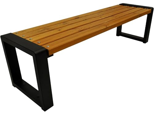 Primario Grande Gartenbank, Parkbank - Gartenmöbel, Outdoor Bank mit 350kg Tragfähigkeit - Sitzbank Holz Wetterfeste (Grande-BO, Eiche, 200cm - Sitzlänge, CE)