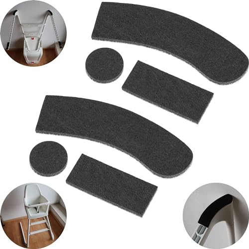 Filzgleiter für Hochstuhl, 1 Set, kompatibel mit IKEA LANGUR Kinderhochstuhl, in Schwarz, zum Kleben, Stuhlbeingleiter Kinderstuhl, Filz Gleiter Pad Stuhlbein, Babystuhl Bodenschoner Kit selbstklebend