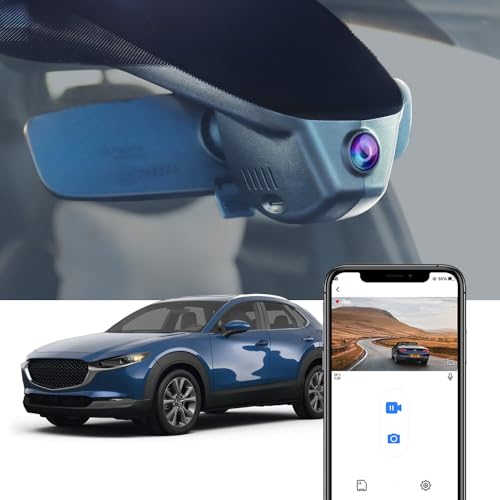 Fitcamx Dashcam 4K Kompatibel mit Mazda CX-30 MX-30 2024 (OBD), OEM Autokamera UHD 2160P Video WiFi, Parkmonitor, Loop-Aufnahm, G-Sensor, WDR Dasch-cam Auto, Plug & Play, 64GB Karte