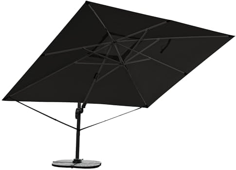RS Trade Sonnen Ampel Garten Marktschirm 3x4m, 9-fach neig- kippbar, schwarz