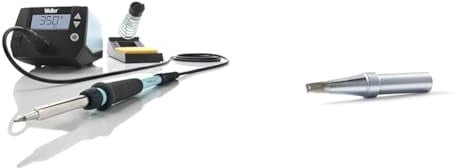 Weller WE 1010 (T0053298399) 70W/230V WE Digital Soldering Station Kit with UK Plug & ET B (4ETB-1) Soldering Tip for Weller WE 1010, Chisel, Width 2.4mm, Thickness 0.8mm, 1 Piece
