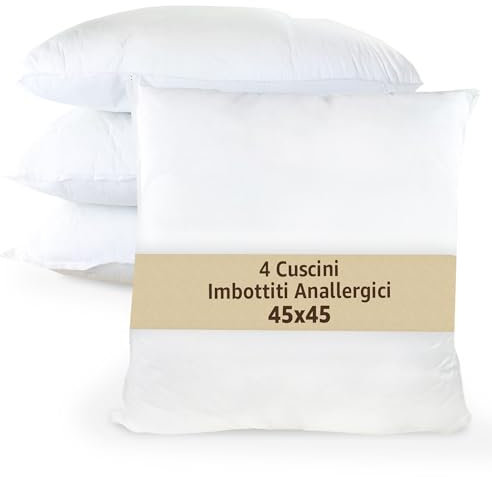 SONIT - Cuscini per Divano e Camera da Letto 45x45 con Imbottitura - Cuscini Da Divano Anallergici - Set Decorativo per Salotto, Giardino e Ufficio (4)