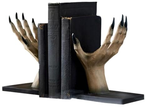 Serre-livres décoratif en forme de main de sorcière – Serre-livres uniques en résine pour étagères | Support de livre antidérapant pour bibliothèques organisées, bouchon d'étagère pour décoration de