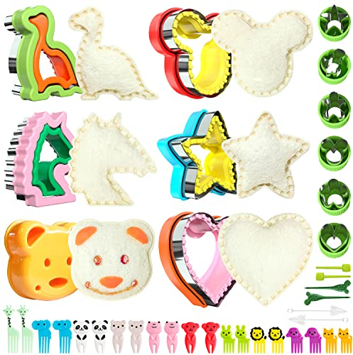 Ausstecher Brot Und Gemüse Kinder,Brotausstechformen Kinder,Ausstechformen,für Kinder,Sanwich Gemüse Obst Ausstecher,Edelstahl,Dinosaurier Dino Stern Formen (38stk)