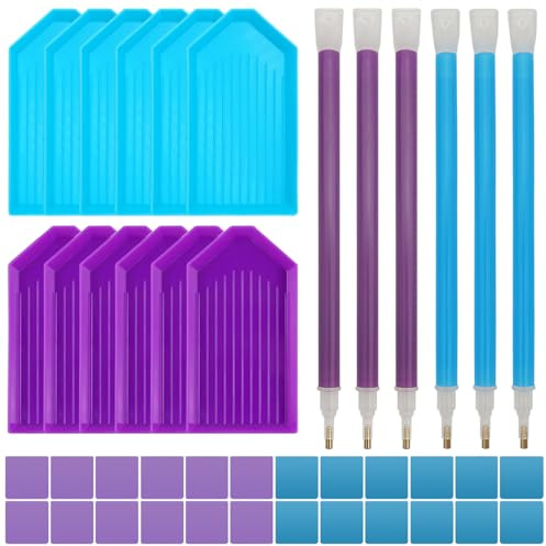 FineGood 42 Pcs Diamond Art Tools with Storage Box, Diamond Art Kits Adults Diamond Art Painting Accessories Tool Set Diamond Art Storage